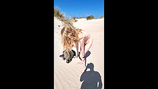 Teen Slut Public Doggy Fucked on the Beach!