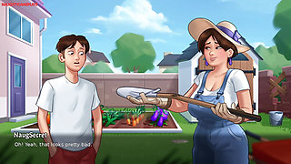 Lucky Pervert Helps Busty Sexy BBW Lonely Neighbor MILF in Her Garden She Tries To Seduce Him - Summertime Saga 04 3D Games