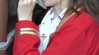 Hairy Air Hostess Take First BBC Fucking