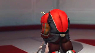 Alien monster fucks hard a young blonde in the sci-fi lab