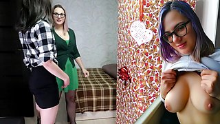 2 Girls ORAL FINISH Ejaculation Gloryhole EVA & LARUNA - Home Made Honey60fps - Eva e