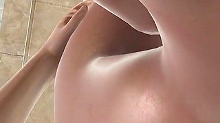 Laying Sex Pose in Bath - Using My Monster Cock for Her Tight Shave Pussy and Cum All Over Hot Body