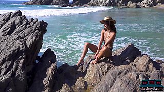 Tiny Mexican teenage naked on the beach