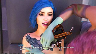 Lingerie strip tease in the town of passion with some anime action