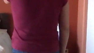 Very Excited Stepmom Masturbates for the First Time in Front of Son, Big Cumshot on Her Tits