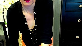 Busty German MILF posing and flashing breasts on webcam