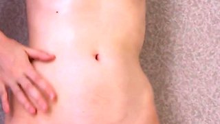 Oiled Belly Button Play with Gloves - Fetish Solo