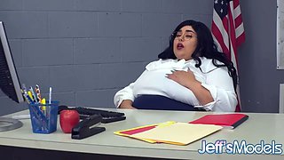 Horny Chubby Teacher Chloe Klein Takes Student's BBC in Her Pussy