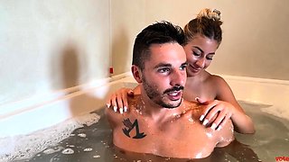 Hot Blonde Babysitter Gets Fucked Hard by Tattooed Stud