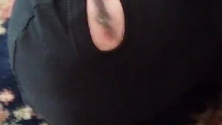 Worshiping the feet of a tattooed gothic lady