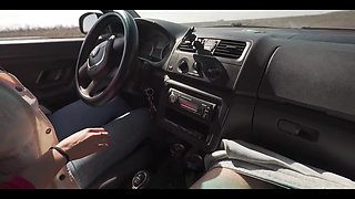 Public Blowjob Turn by Turn During the Car Trip