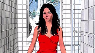 Hot American maid Lucy gets banged hard by her boss in the kitchen