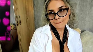 Busty brunette solo masturbation