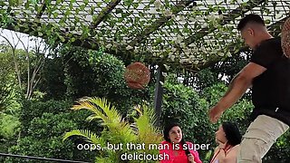 Two Hot Ass on Vacation Get Wet and Share a Strippers Hard Cock
