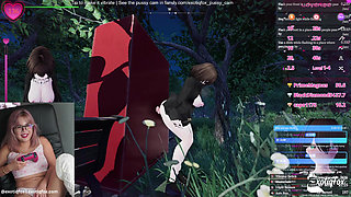 Masturbating and Playing a Naughty Hentai Girl Game