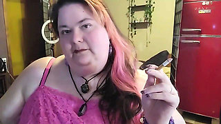 SSBBW Smoking While Playing with My Neck and Massive Arms