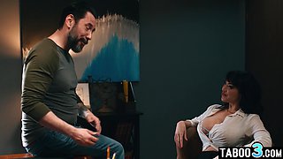 Naughty hispanic cougar seduces the director