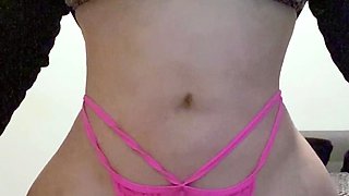 Glamour babe with big boobs masturbates in lingerie