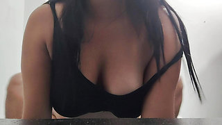 my cuckold's friends stays at our home and when everyone are in bed i fuck with him and let him creampie my pussy