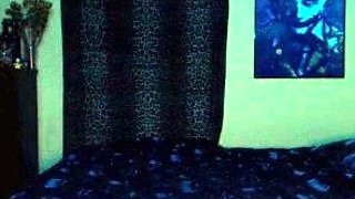 Small titted brunette teen fingering on the bed