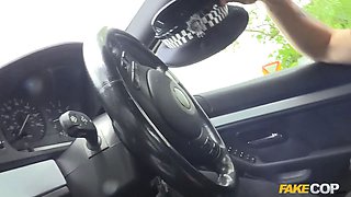 Fake cop wonderful undress search turns into three way on car bonnet