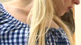 Blonde April Paisley pounded and milked from James Joystick
