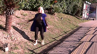 Nylon Boobs in Public