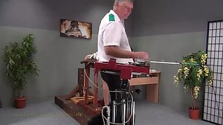 Blonde Teen Lola Spanked Hard by Machine - Ass Whipping Punishment