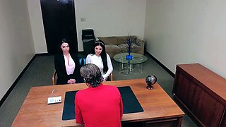 Secretary and vice principal blowing dick at the office