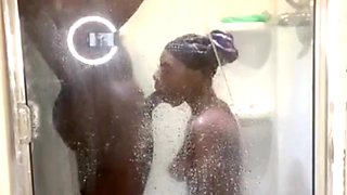 Snaeaking in My Ebony Stepsisters Shower