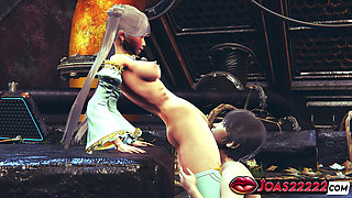 3D Hentai Animation Featuring Blue-Haired Princess - Kissing, Masturbation, and Intense Pussy Fingering POV Along with Licking