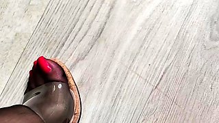 A nylon and foot fetish