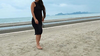 Sexy Tight Black Dress and Beauty Chill