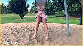 Wife Rides The Swing At The Park With No Panties Public Exhibitionist 5 Min