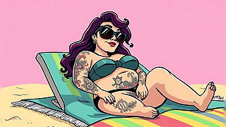 Ai Tattoo Art Curvy Bikini Women