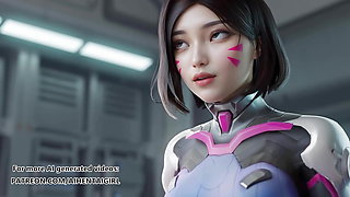 Overwatch Dva cosplay acting bitchy Uncensored Hentai AI generated