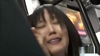 japanese Student Ambushed on A Bus Fucked Hard in Public