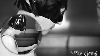 MILF Catwoman Sucks a Big Cock and Swallows the Cum Then Licks It From Her Hands in Double View