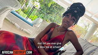 Submissive Big Tits Black Teen Deep Throats BWC In Interracial Hookup