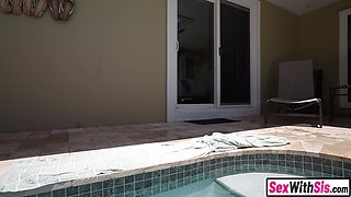Petite 18-years-old stepsis has crush on stepbro