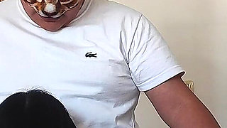 Hot Loving Stepmom, Solo Fans in Slow Motion, in the Kitchen with Robe