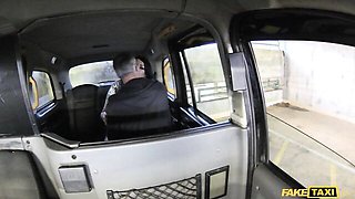 Backseat sex in the cowgirl pose with a busty brunette Harley Sin