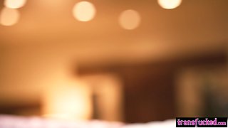 Big butt mommy banged by steamy shemales