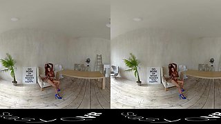 Body Stocking Bombshell - Skinny Redhead Striptease