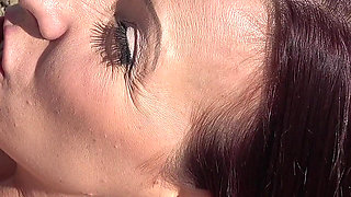 Curvy Slut Sucking a Loaded Dick Outdoors