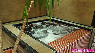 Trans Hottie Nathalia de Castro Has Her Big Ass Machine Fucked