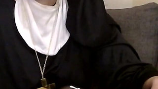 Hot Nun Smoking Garter Stockings