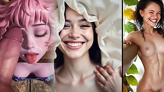 Pretty babes getting every drop of cum AI compilation