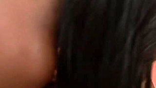 Ebony with a piercing on her pussy fucked doggy style