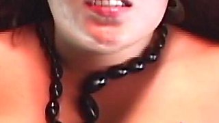 Eyes Glued Shut - Curvy Babe Gets Her Mouth and Feet Fucked and Eyes Filled with Cum